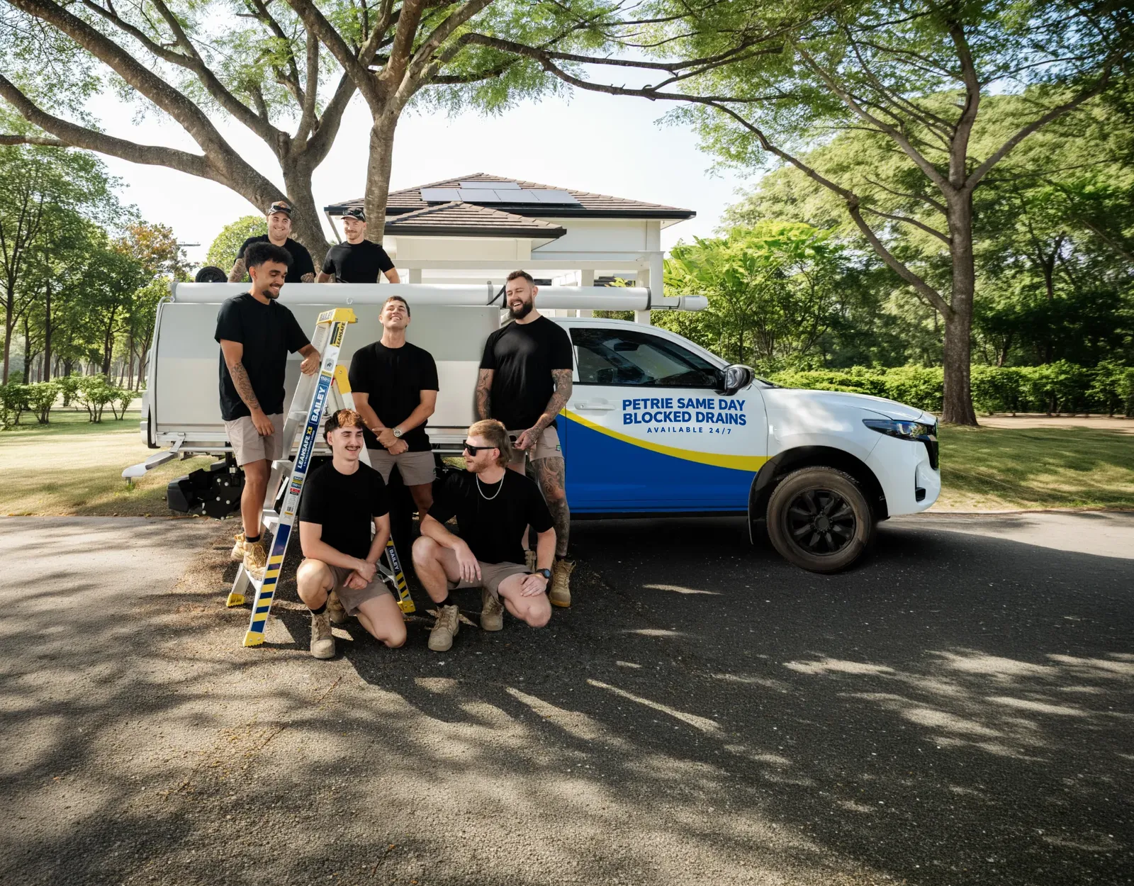 Petrie Same Day Blocked Drains team and ute
